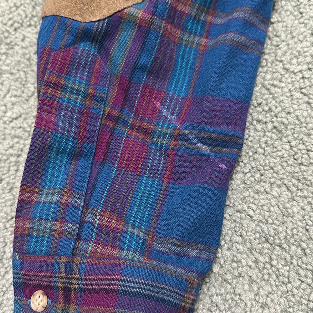 Vintage Pendleton Elbow Patch Wool Long Sleeve Button Up Shirt Plaid XL - Picture 5 of 9